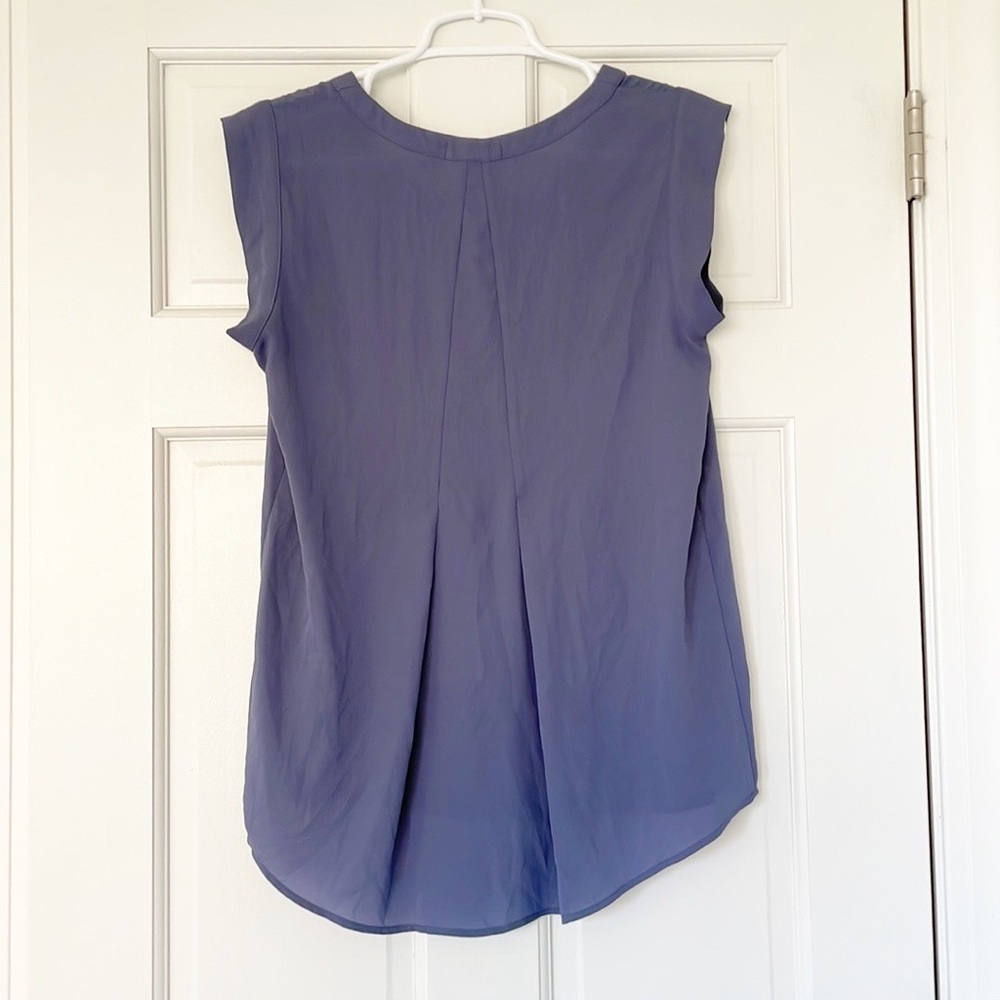 PLEIONE top size XS purple cap sleeves flowy shirt blouse - Picture 3 of 7